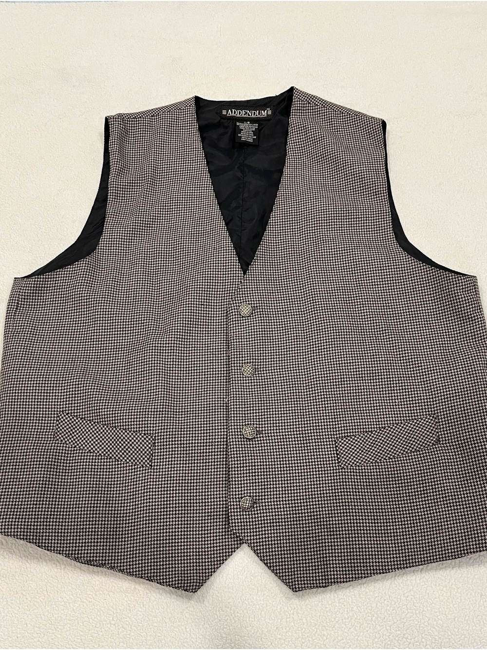 Addendum Black & White Houndstooth Men's Tailored Vest